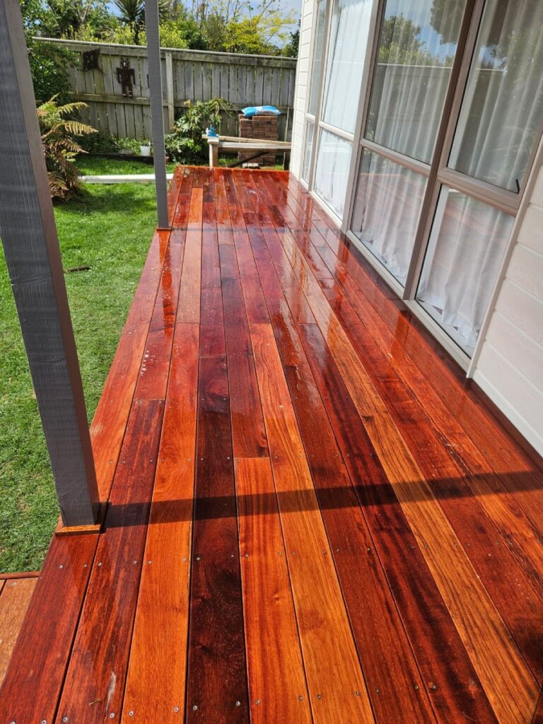 finished pine decking in wellington porch