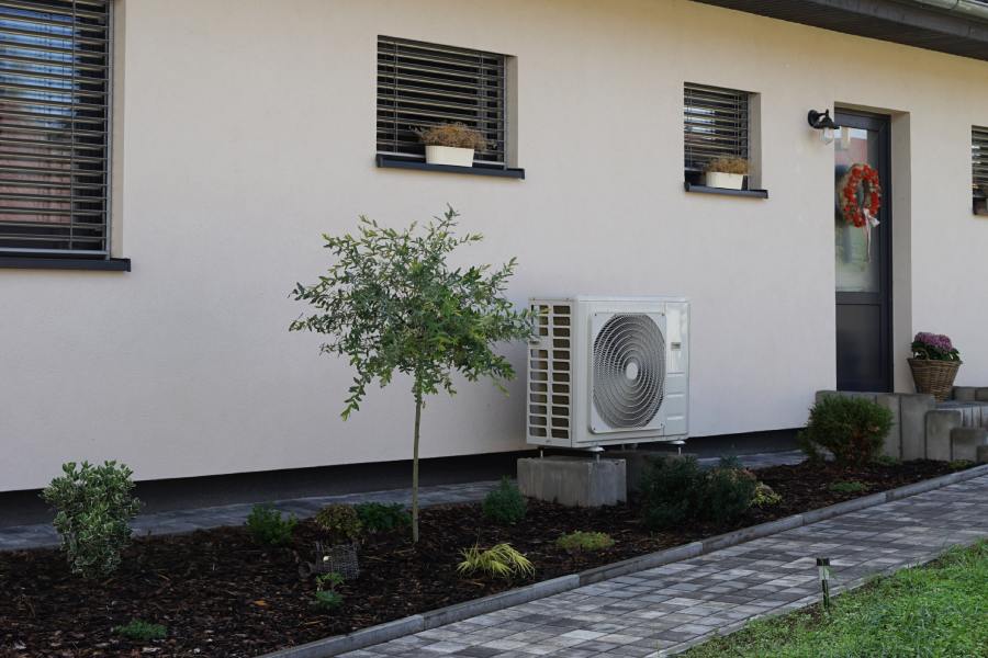 outdoor heatpump from our electricans in wellington