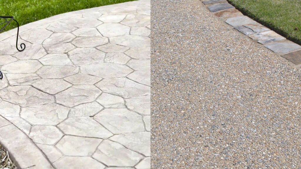 exposed aggregate vs stamped concrete