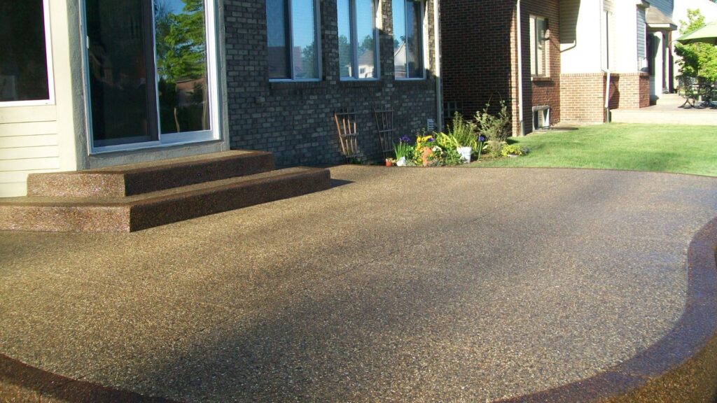 exposed aggregate concrete patio