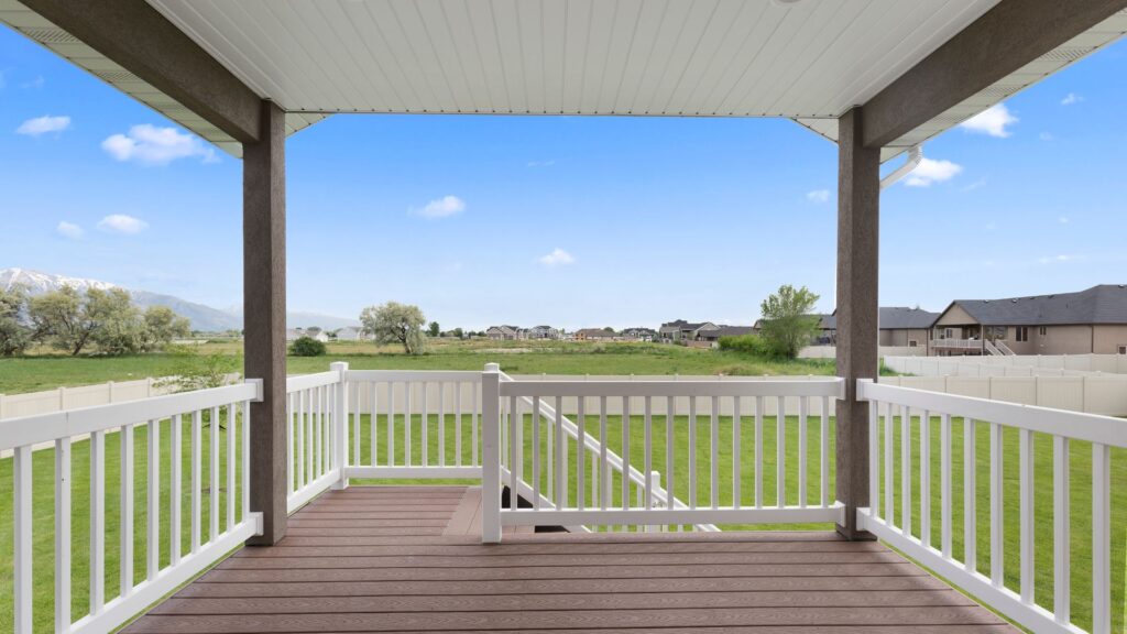 deck with a roof