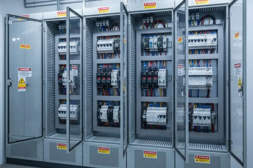 Large scale electrical panels installed during commercial Switchboard Upgrades in New Zealand.