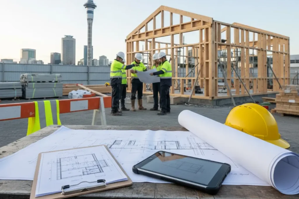 Construction Management reporting and communication supporting coordinated site teams and clear project updates in New Zealand.