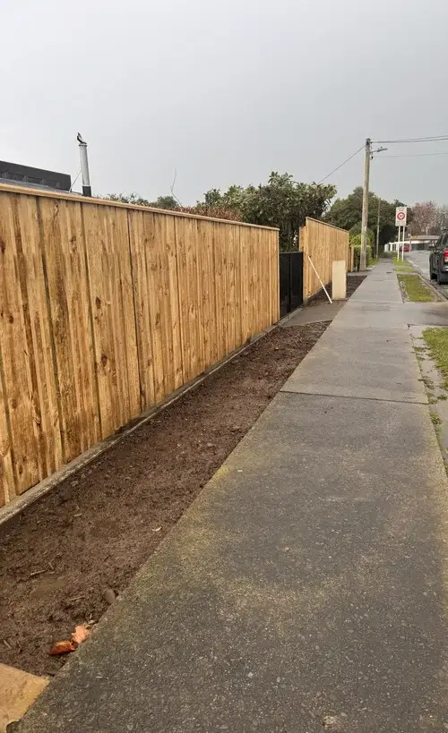 Timber boundary fence installed along a residential street for Fencing New Zealand.