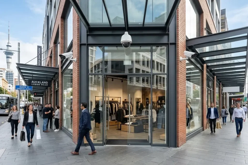 Retail storefront monitored by CCTV Security Installation systems in New Zealand.