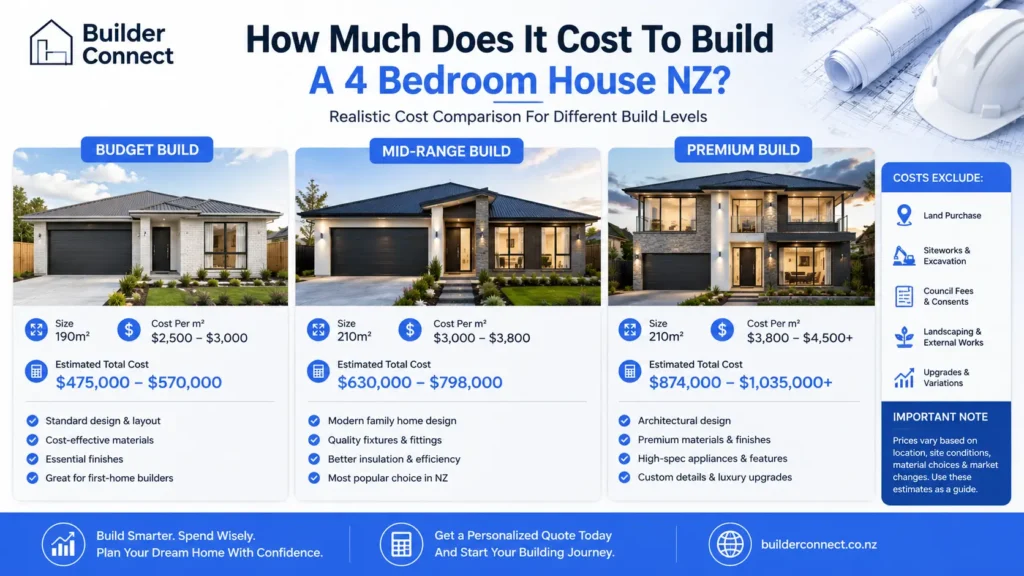 Modern 4-bedroom house in New Zealand showing realistic home-building costs and design