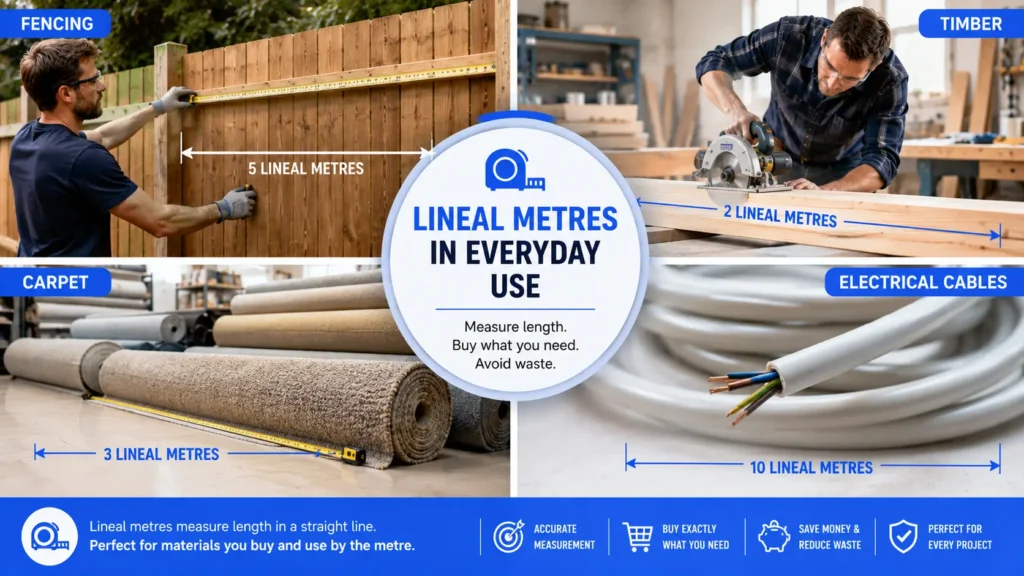 Real-world examples of lineal metre measurements in construction and DIY projects