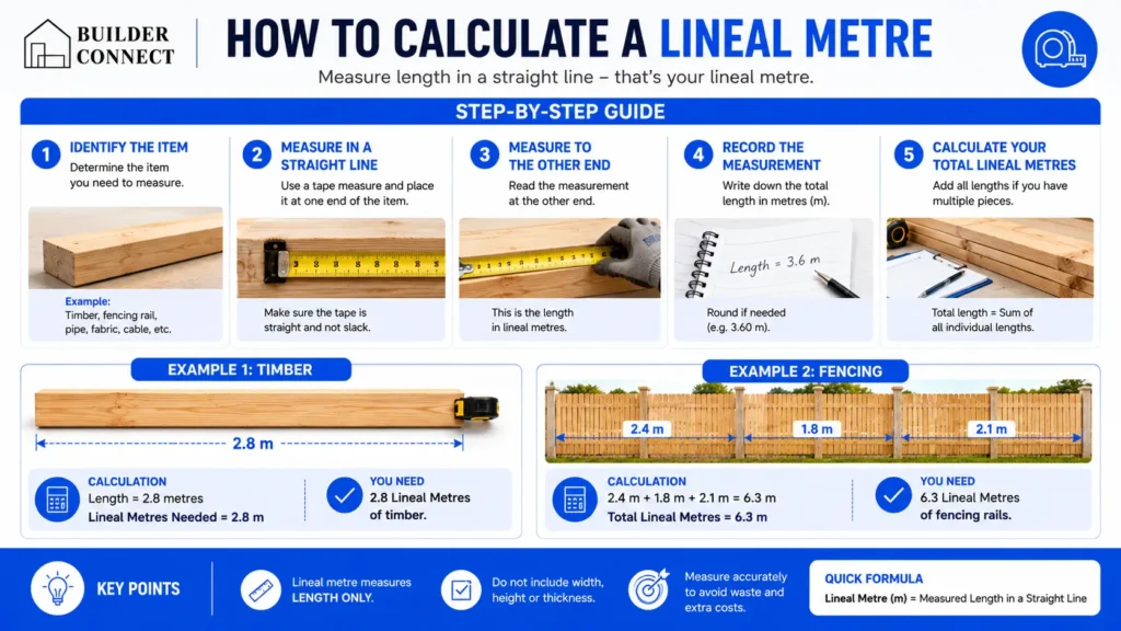 Step-by-step guide showing how to calculate a lineal metre accurately
