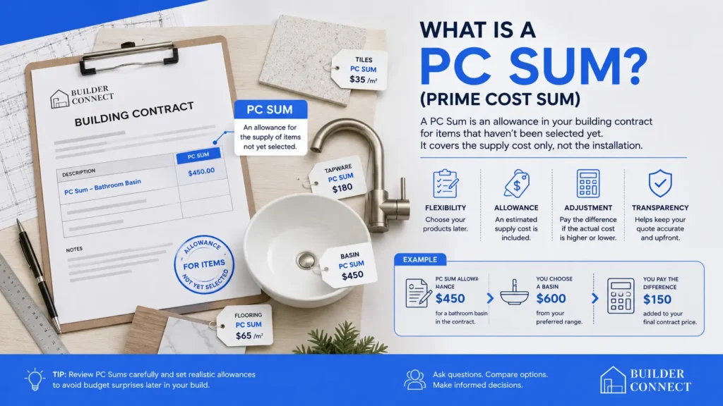 Example of a Prime Cost Sum allowance in a construction contract