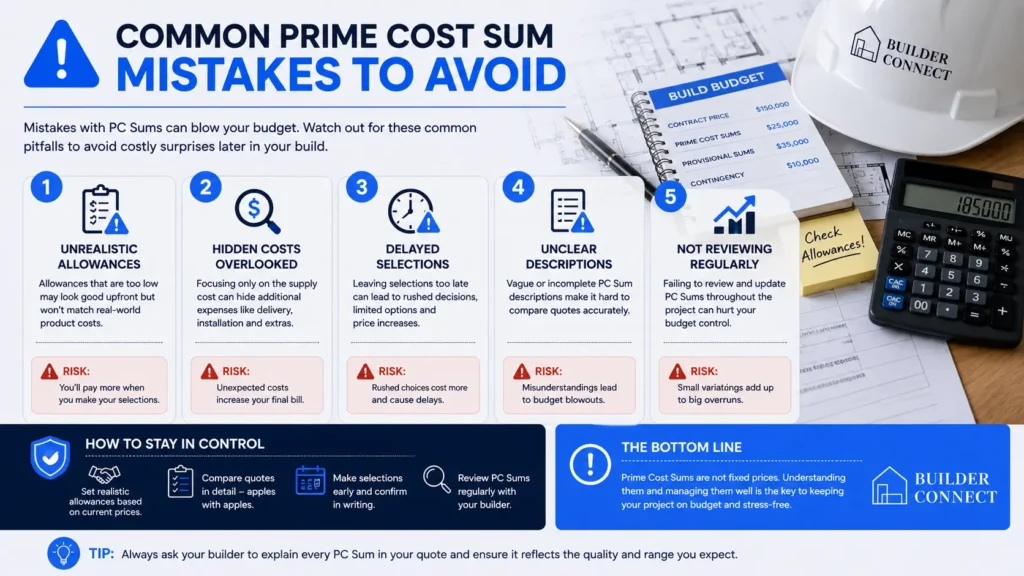 Common Prime Cost Sum mistakes that increase construction costs