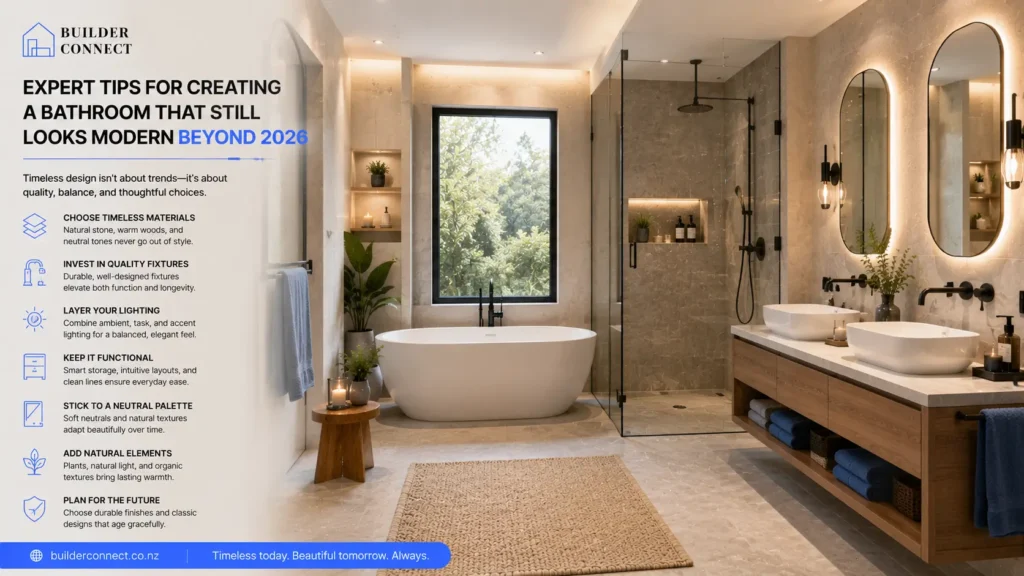Expert tips for creating a timeless bathroom that remains modern beyond 2026.