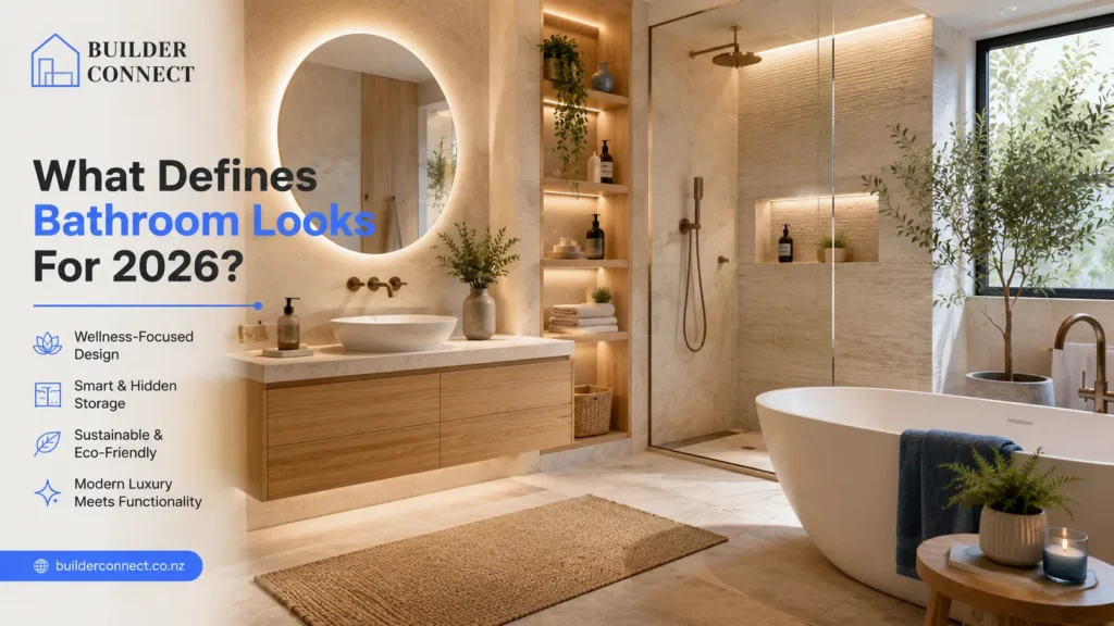 Bathroom looks for 2026 focused on wellness, functionality, and timeless design.
