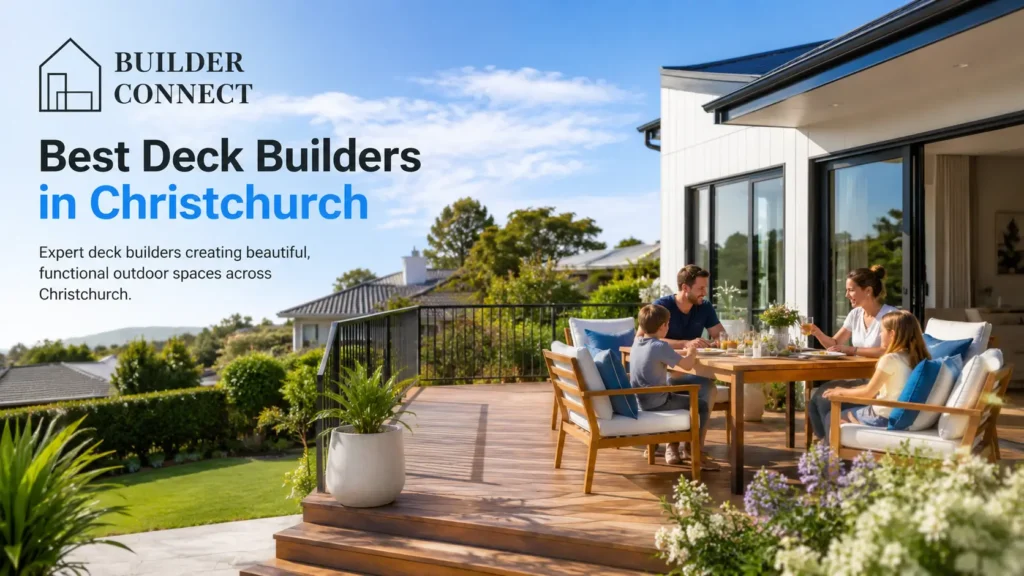 Modern timber deck built by a professional deck builder in Christchurch.
