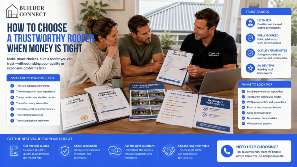 Homeowners choosing a trusted roofing contractor in New Zealand.