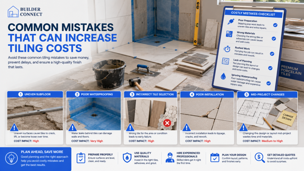 Common tiling mistakes that can increase project costs