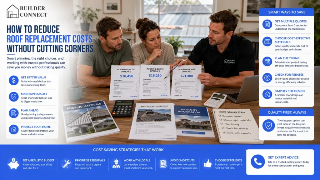 Comparing roofing quotes to reduce roof replacement costs.