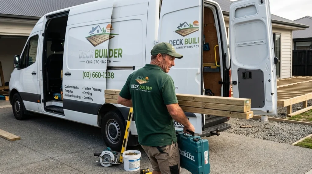 Deck Builder Christchurch - Technician Unloading